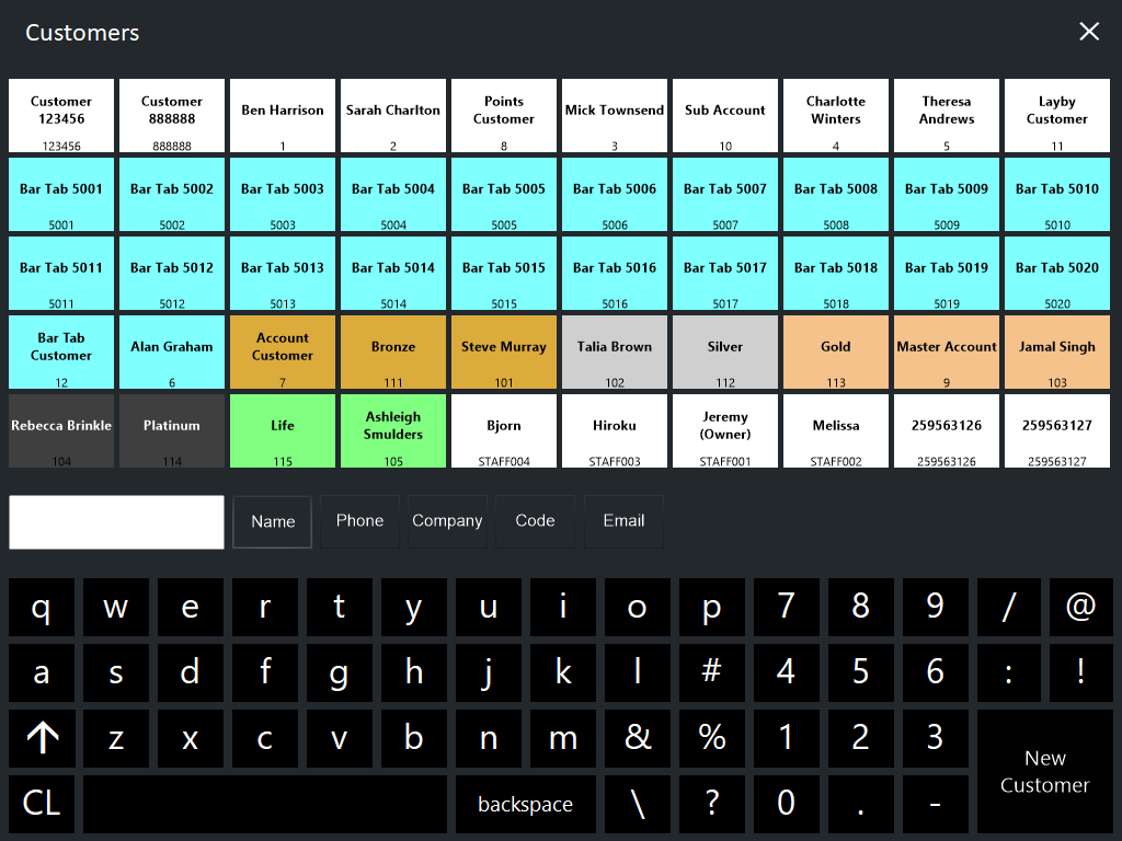 POS Screen Add Customers