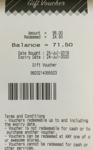 Adding value to existing Gift Vouchers