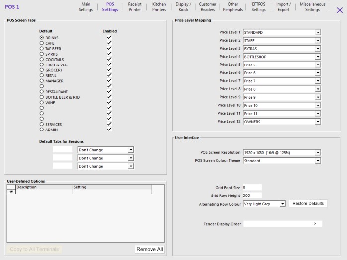 POS Settings