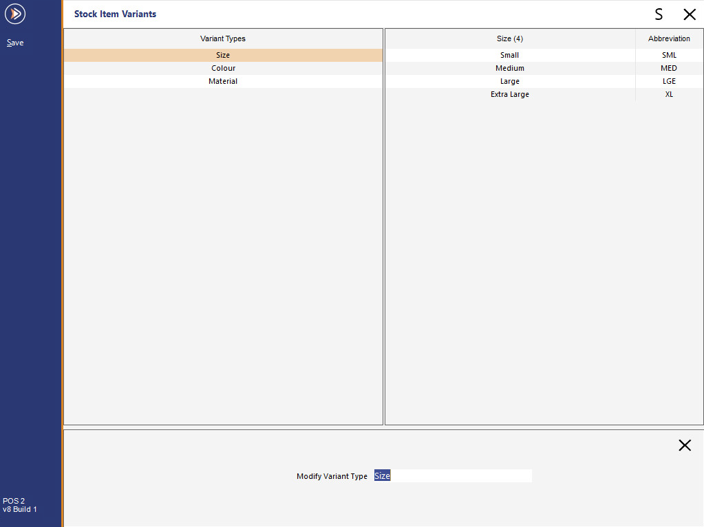Modifying Variant Types and Options