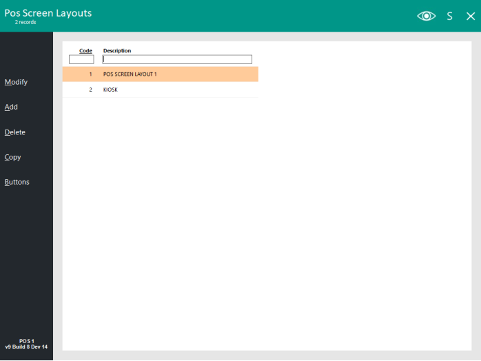 POS Screen Setup