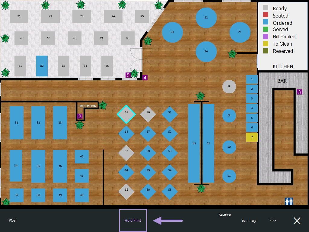 Using Hold Print Function on the Table Map