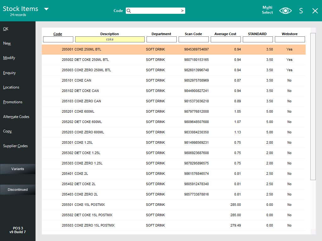 POS Screen